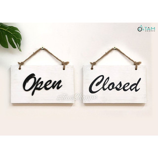 Bảng treo cửa OPen/ Closed trắng đen TAN
