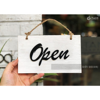 Bảng treo cửa OPen/ Closed trắng đen TAN