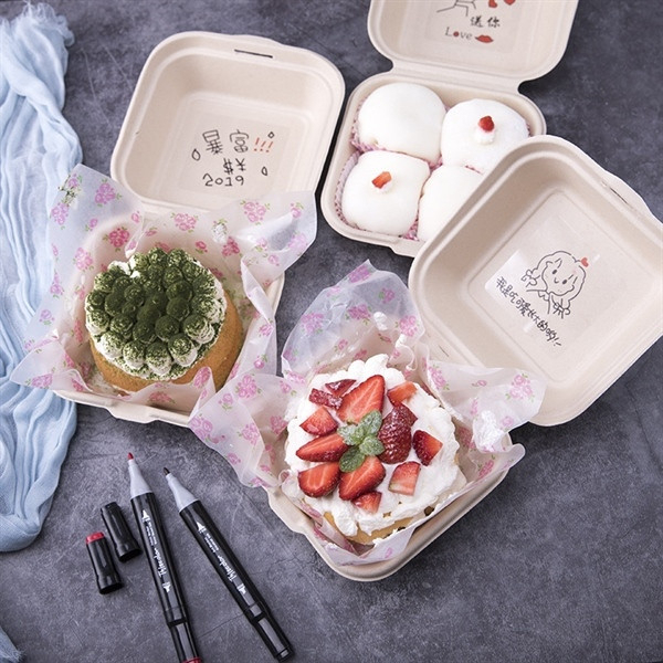 Hộp bã mía vuông đựng bánh