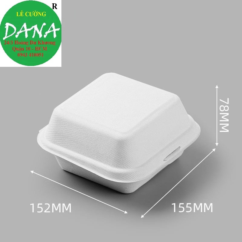 Hộp bã mía vuông đựng bánh