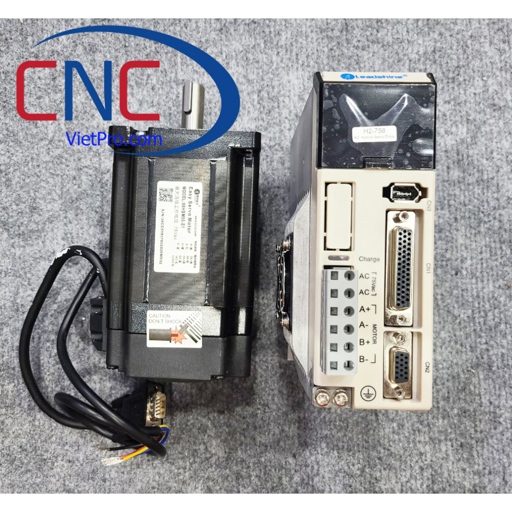 Bộ driver h2-758 và động cơ servo 86hsm85-e1 CNCVietPro bộ động cơ hybrid chính xác cao, độ bền lớn