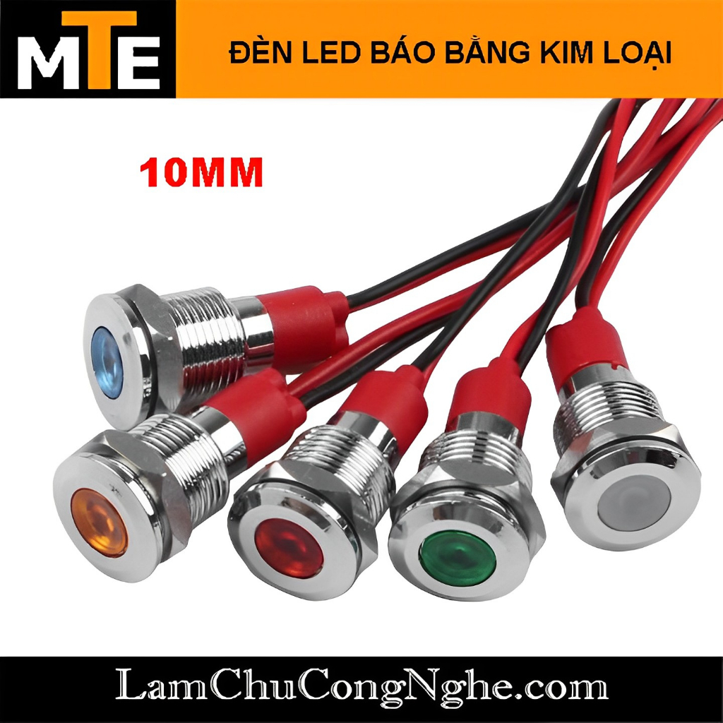 Đèn LED báo chống nước vỏ kim loại 10mm | BigBuy360 - bigbuy360.vn