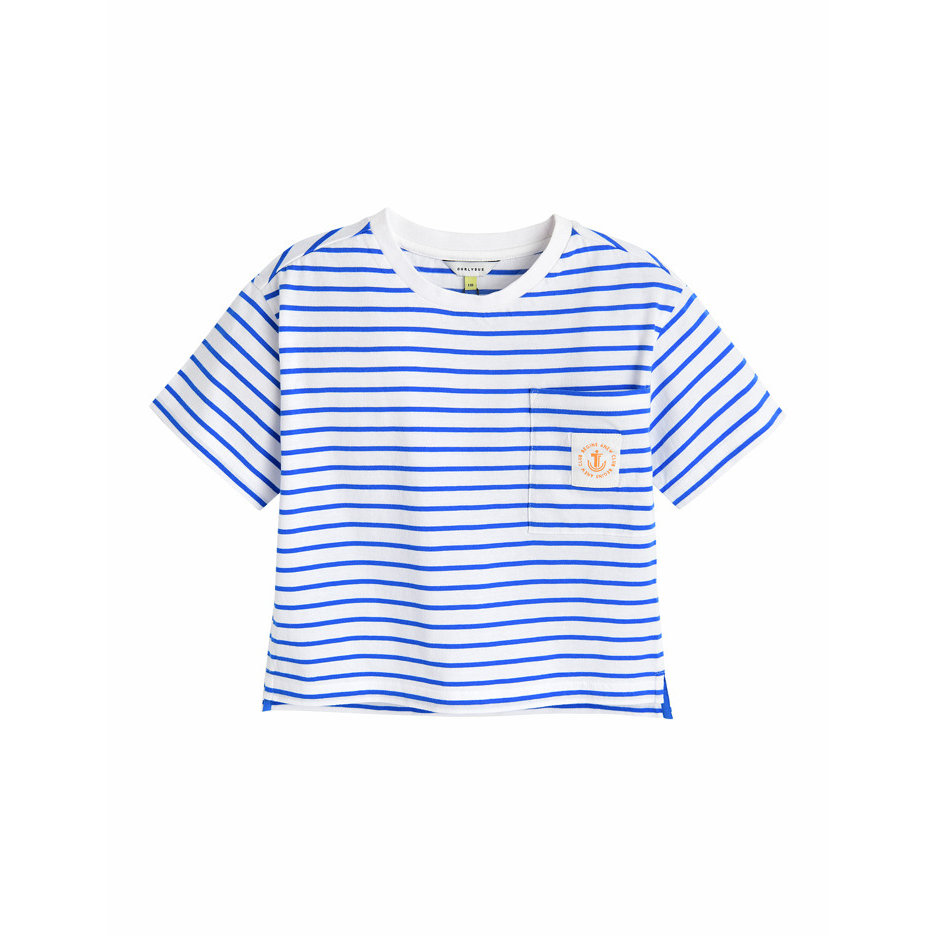 Áo cotton kẻ túi ngực bé trai Curly. HA4620