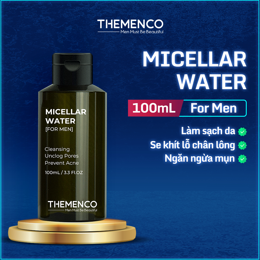 Nước Tẩy Trang Làm Sạch Bã Nhờn, Bụi Bẩn Themenco Micellar Water 100ml