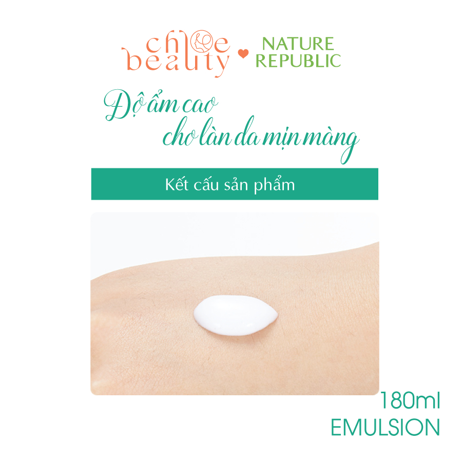 Sữa dưỡng chiết xuất nước biển xanh và hoa dâm bụt NATURE REPUBLIC Polynesia Lagoon Water Hydro Emulsion 180ml