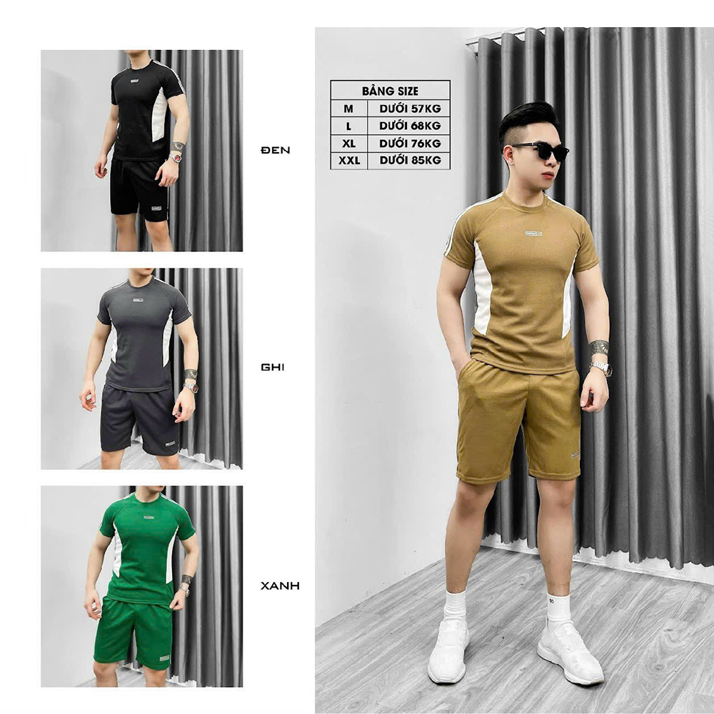Bộ tổ ong nam cổ tròn phối màu kiểu dáng thể thao trẻ trung BTO4 Micado