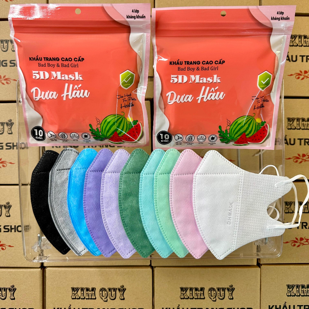 Khẩu Trang 5D 4 Lớp Kháng Khuẩn - Lọc Bụi Mịn, Ôm Sát Mặt, Đủ Size