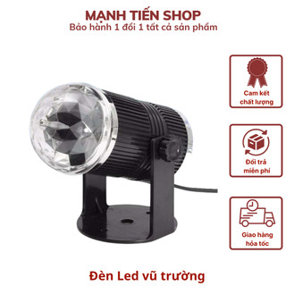 Đèn Led xoay trang trí,đèn trang trí sân khấu trụ xoay mini cảm ứng nhạc nháy 7 màu dùng nguồn 220V DTM Store