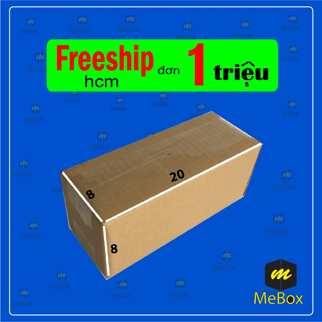 hộp carton 20x8x8 bộ 50 trơn cứng cáp