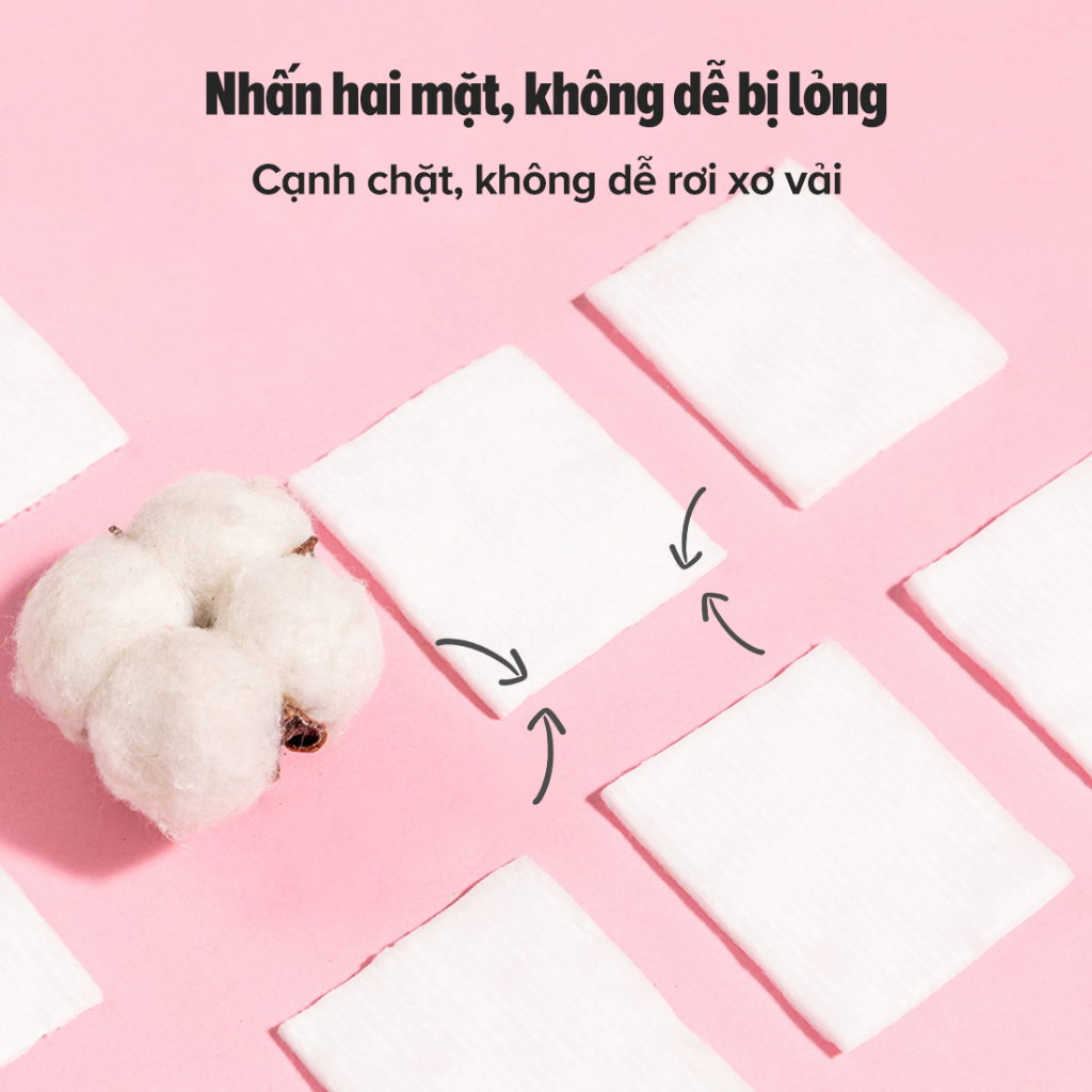 Bông tẩy trang Miniso 100 miếng sọc cotton mềm mại