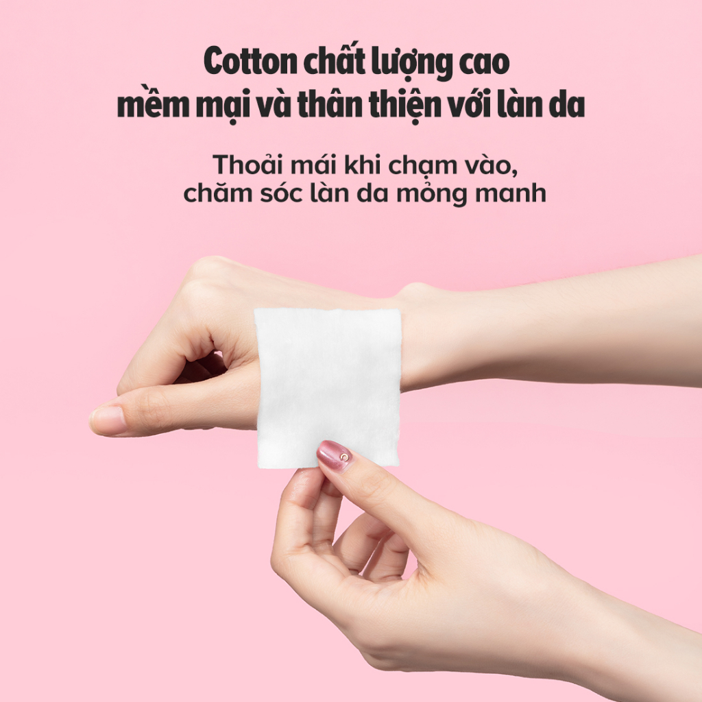 Bông tẩy trang Miniso 100 miếng sọc cotton mềm mại