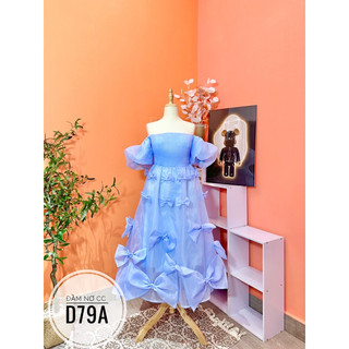 Bigsize Đầm nơ tay phồng CC D79A