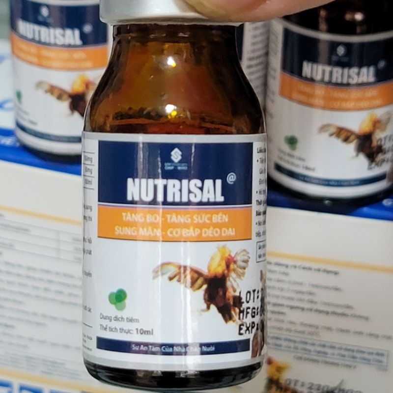 Chai Nutrisal 10ml giúp tăng lực cho gà đá