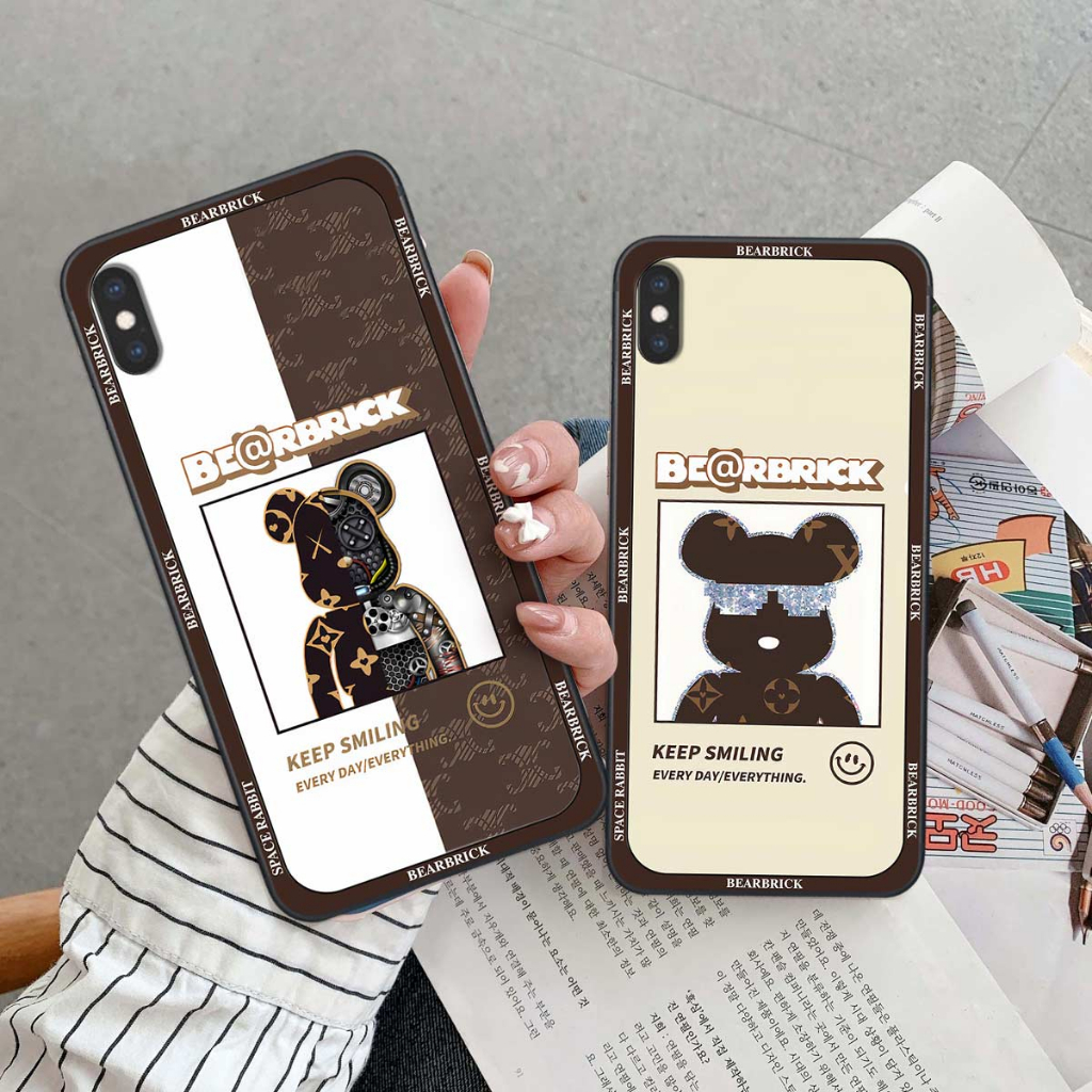 Ốp lưng iPhone X Xr Xs XsMax Max bear shopping, bearbrick đeo kính, rabbit, thời trang