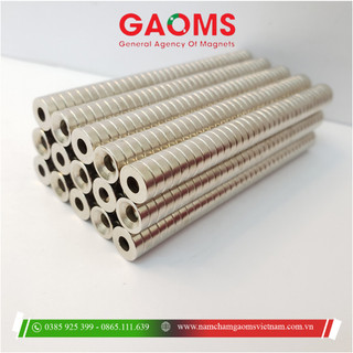 Nam châm viên có lỗ 10x3 lỗ 4,2mm gaoms, nam châm tròn có lỗ