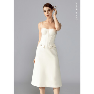 [NOAR BLANC] Đầm thiết kế be cúp 2 dây có túi Logan Dress x Áo khoác be - Alen Jacket