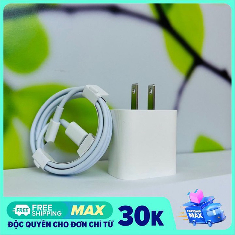 Bộ sạc nhanh 20w chính hãng, củ sạc nhanh, dây sạc nhanh dành cho IP hàng cao cấp, lên pin nhanh, bảo hành 12 tháng