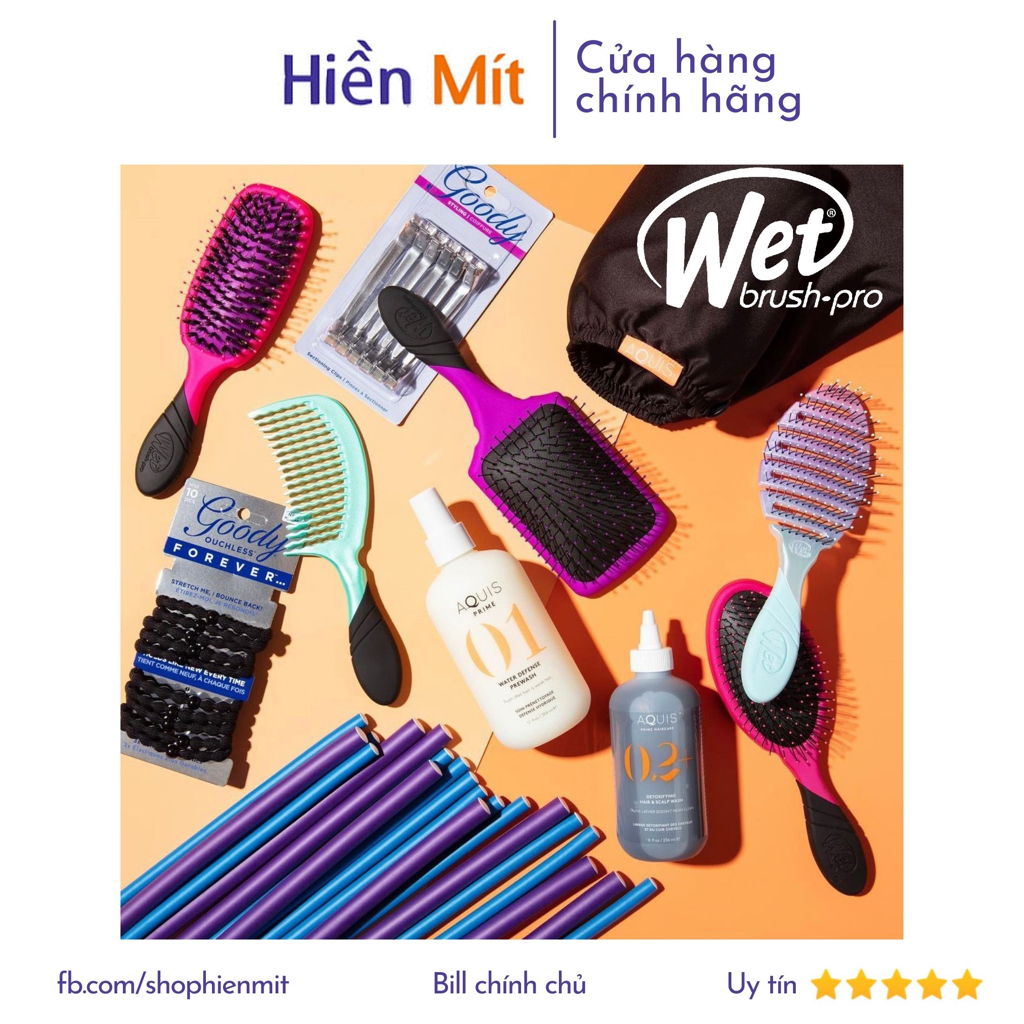 50 Mẫu Lược Wet Brush PRO Detangler gỡ rối giảm rụng tóc auth chính hãng mini Wetbrush paddle rose gold epic