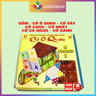 Cờ ô ăn quan 6in1 boardgame cờ ô ăn quan cá ngựa cờ vây gánh nhảy cờ caro đồ chơi