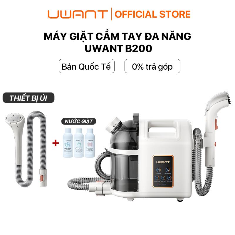 máy giặt cầm tay UWANT B200 dùng cho thảm nệm rèm sofa,ủi quần ảo 2 trong 1
