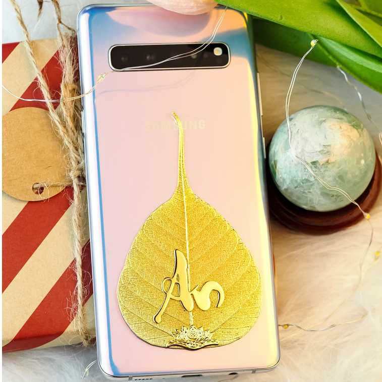 Lá Bồ Bách An Fengshui Đề ốp điện thoại cao cấp mạ vàng 24k chữ AN chính hiệu Tâm Bồ Đề mang bình an, may mắn