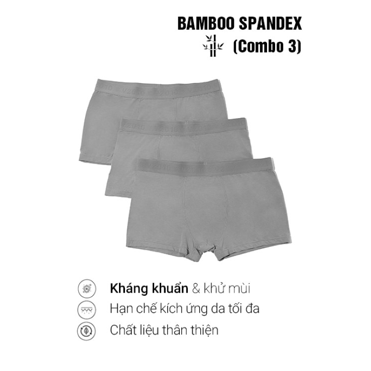 [Mã FATREND2810 giảm đến 30k tối đa 99k] Combo 3 Quần Lót Nam Boxer Dáng Trunk Bamboo Kháng Khuẩn Y2010 M3 20791 |YaMe|