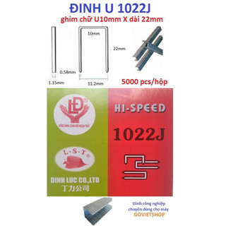 Đinh 1022J hộp 5000 cây ghim bắn gỗ U10mm x dài 22mm, Đinh u, đinh bắn gỗ J1022, đinh bấm, ghim bấm