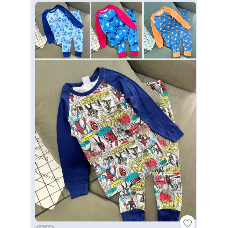 Bộ dài cho bé dài tay quần dài thun borip xuất khẩu cho bé trai size đại từ 23 45kg pikakids