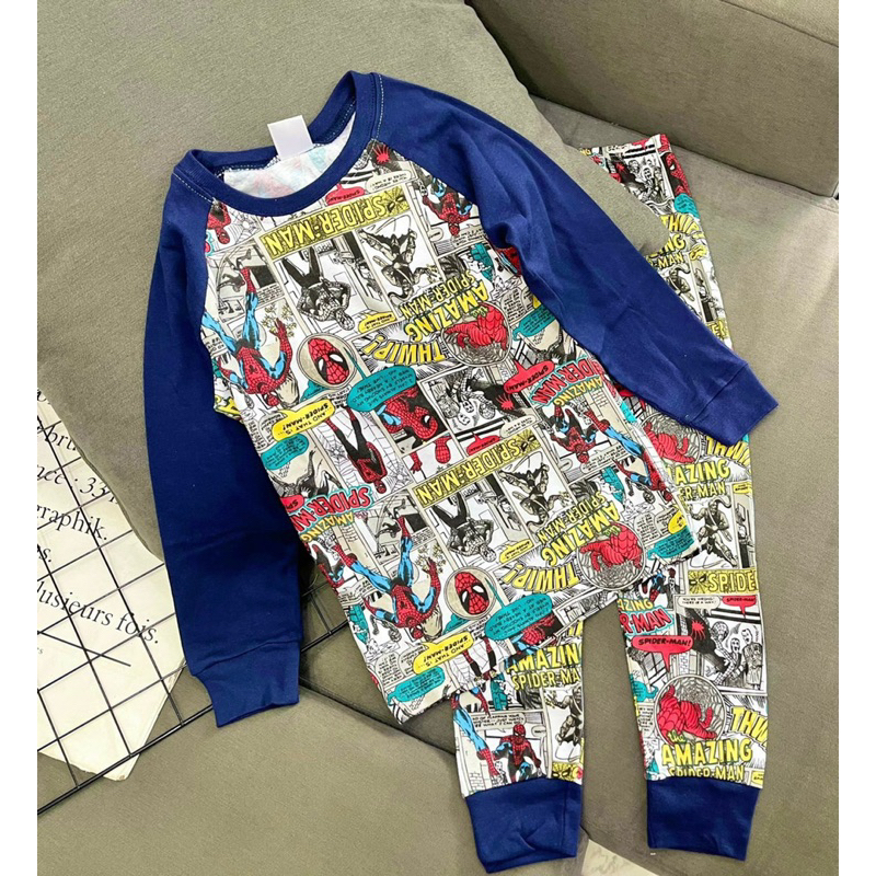 Bộ dài cho bé dài tay quần dài thun borip xuất khẩu cho bé trai size đại từ 23 45kg pikakids