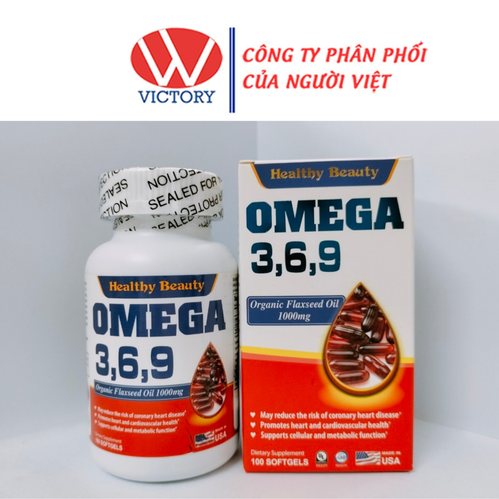 OMEGA 3,6,9 Healthy Beauty - Viên Uống Chăm Sóc Sức Khỏe Cho Mắt, Não, Tim Mạch - Hộp 100 & 200 viên – VictoryPharmacy