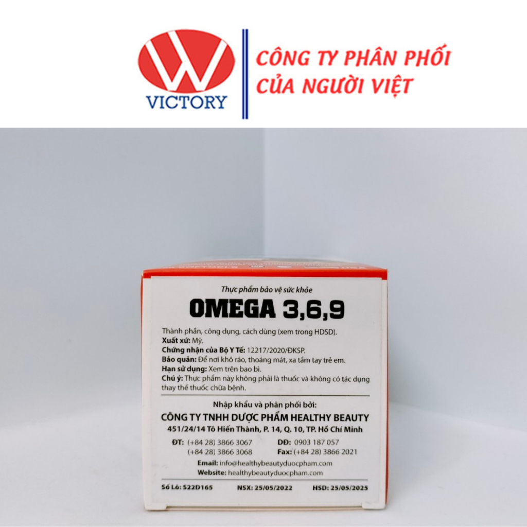 OMEGA 3,6,9 Healthy Beauty - Viên Uống Chăm Sóc Sức Khỏe Cho Mắt, Não, Tim Mạch - Hộp 100 & 200 viên – VictoryPharmacy
