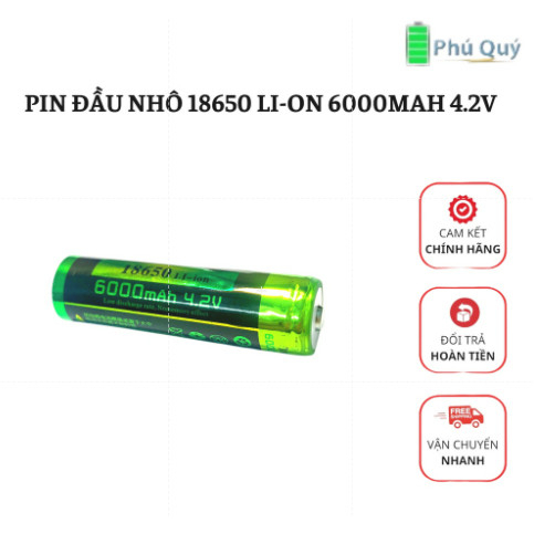 Bộ 2 Viên Pin Sạc Akasha 4.2V 18650 - 6.000mAh Đầu lồi - Dùng cho Quạt Sạc, Đèn Pin, Loa, Tông Đơ, Sạc Dự Phòng...