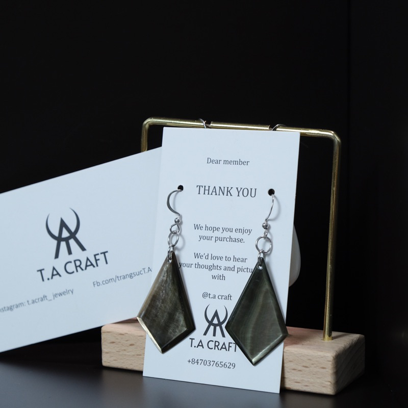 Khuyên tai  phụ kiện trang sức trai ốc , ốc xác , bào ngư - T.A CRAFT mã TAES043-057