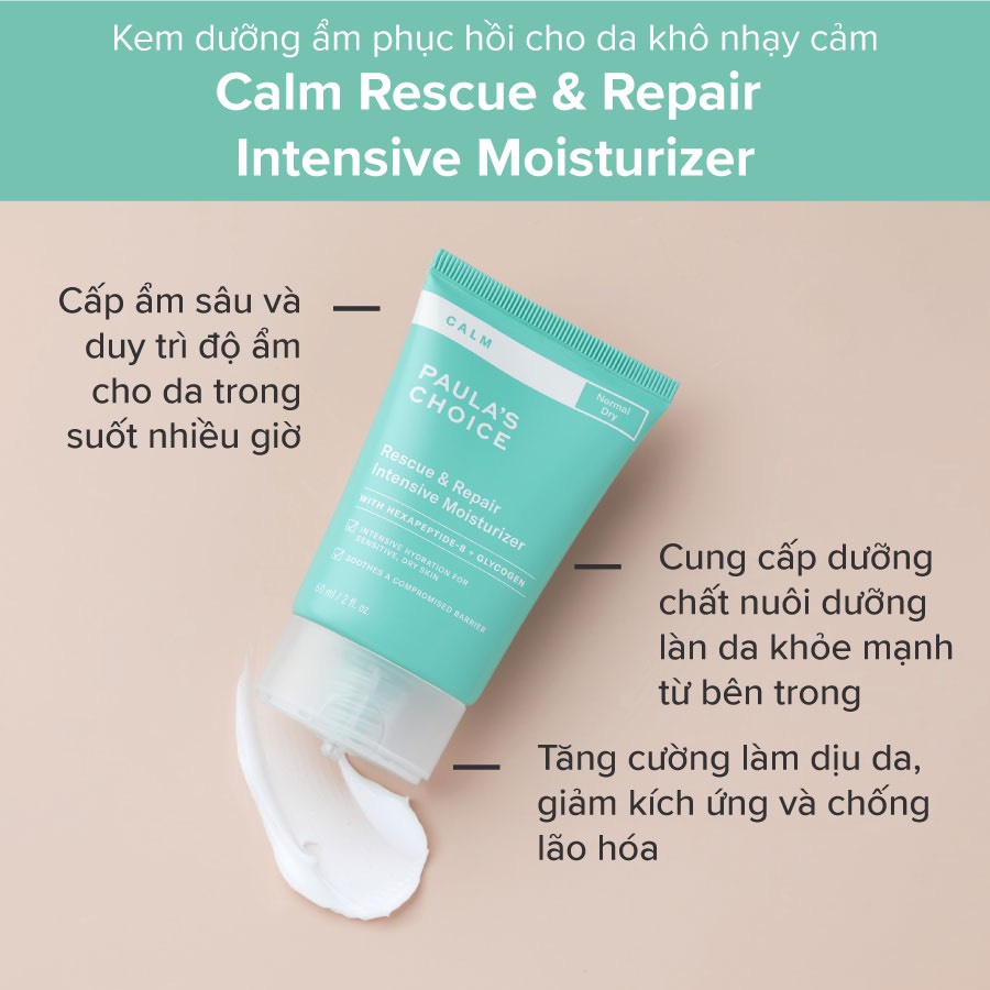 [PAULA'S CHOICE] Kem Dưỡng Ẩm Cho Da Khô Siêu Nhạy Cảm Calm Rescue & Repair Intensive Moisturizer 15/60ml (Mã 9250)