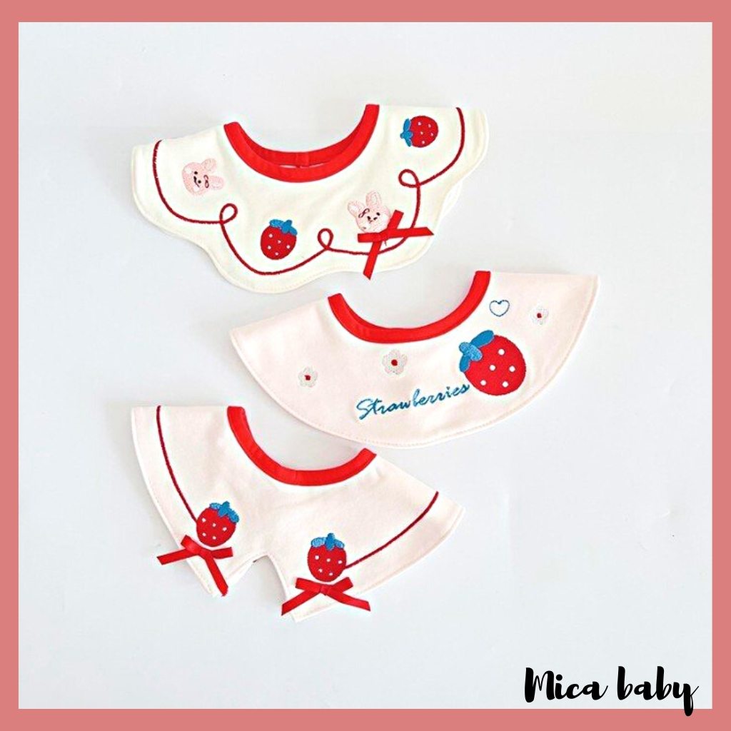 Set 3 yếm cổ chất cotton mềm mịn họa tiết dễ thương cho bé YC17 Mica baby