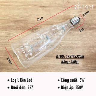 Bóng đèn Edison Led sao rơi hình chai