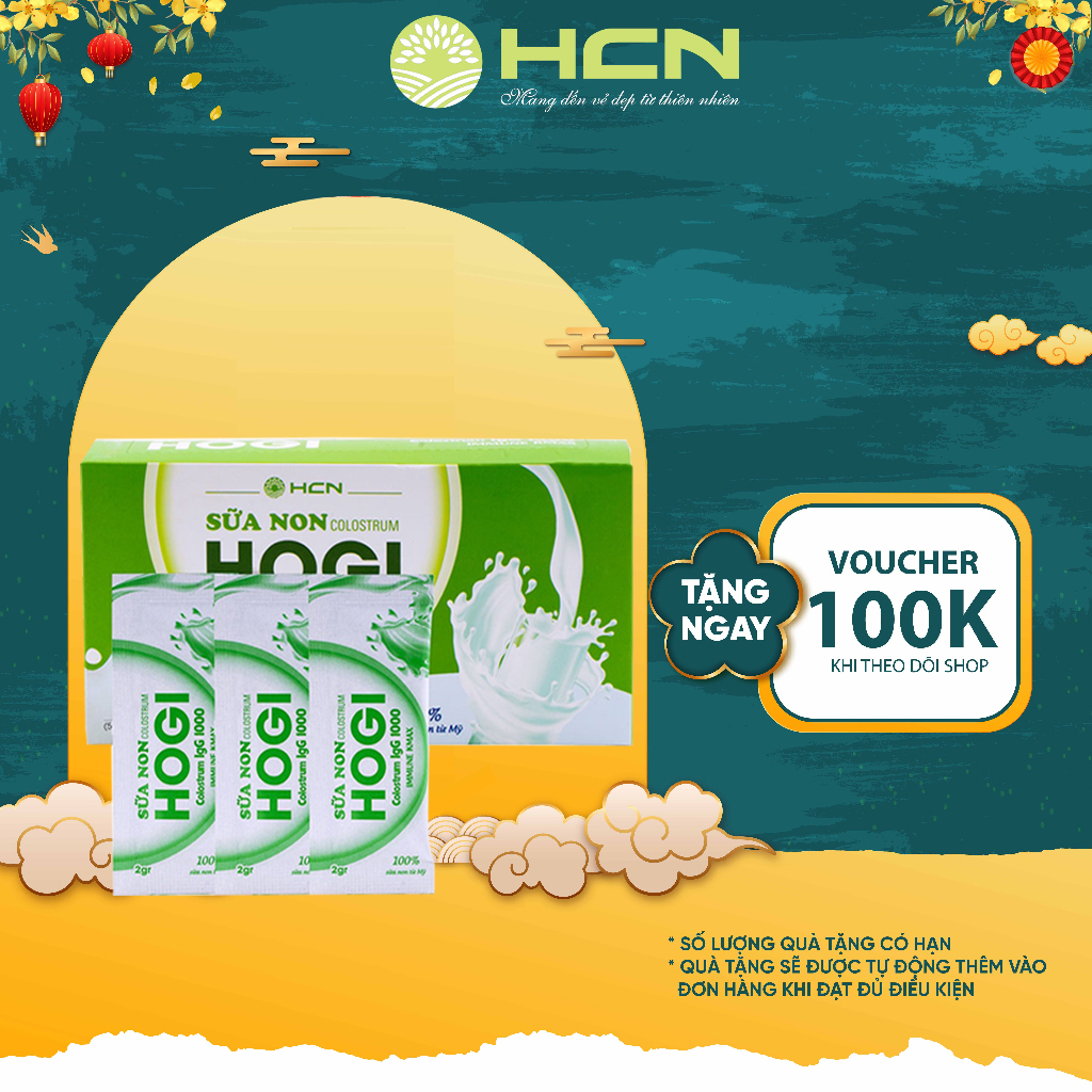 Sữa Non Hogi HCN Colostrum IgG 1000 Cung Cấp Dinh Dưỡng Tốt Cho Bà Bầu (50 gói x2gr)