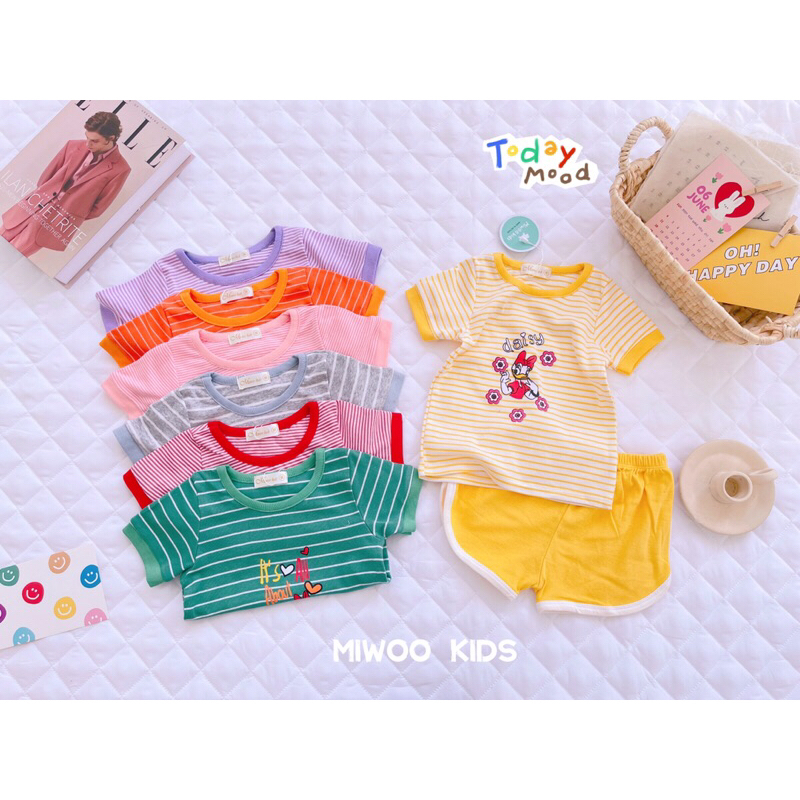 Bộ miwoo kids ngắn tay cho bé trai bé gái ❤️ freeship ❤️ đồ bộ dễ thương cho bé
