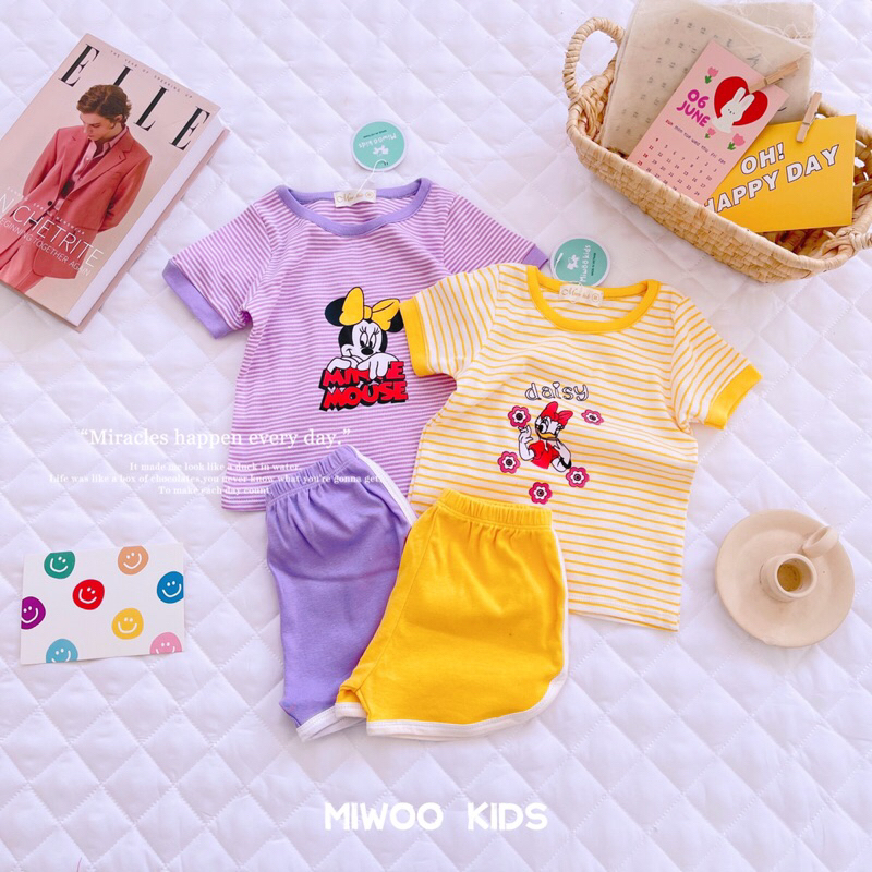 Bộ miwoo kids ngắn tay cho bé trai bé gái ❤️ freeship ❤️ đồ bộ dễ thương cho bé