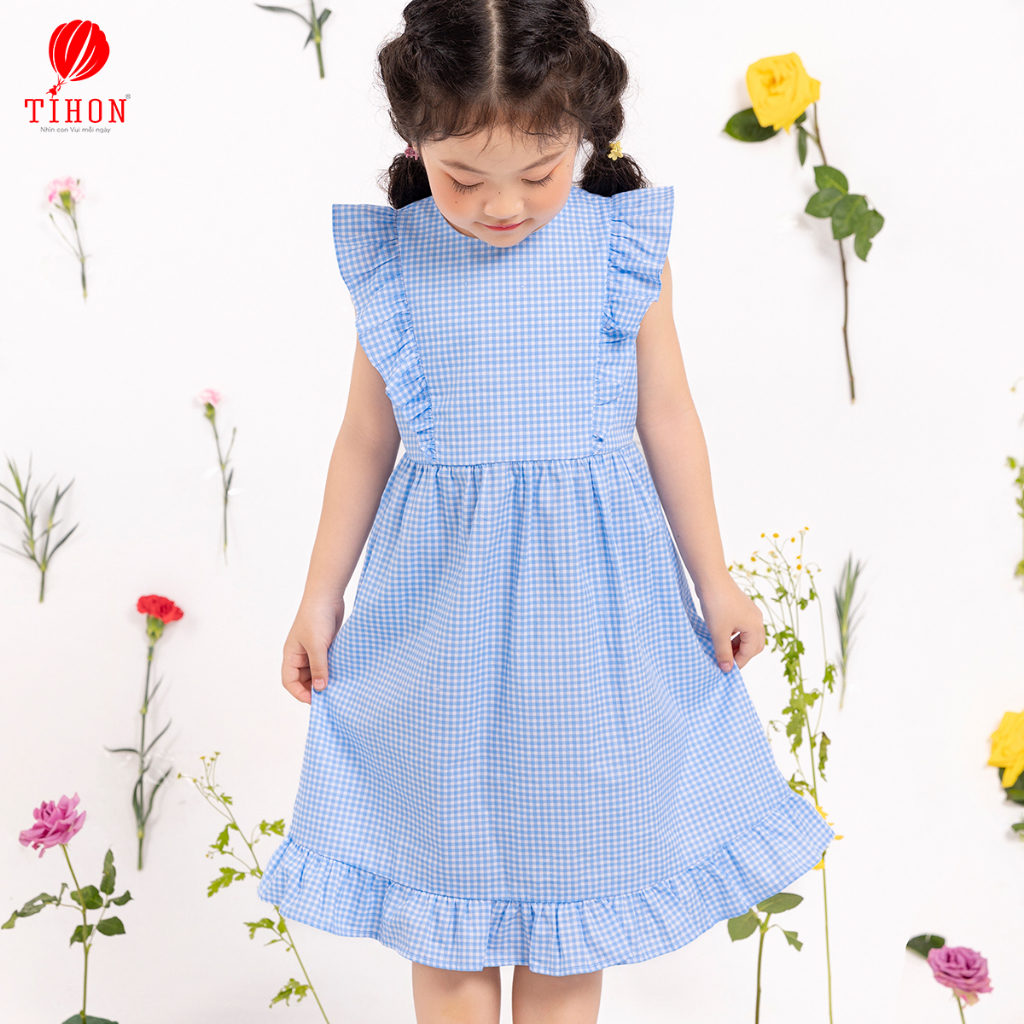 Váy cho bé gái TIHON ba màu siêu xinh chất liệu thoáng mát phong cách Hà Quốc VT0750365