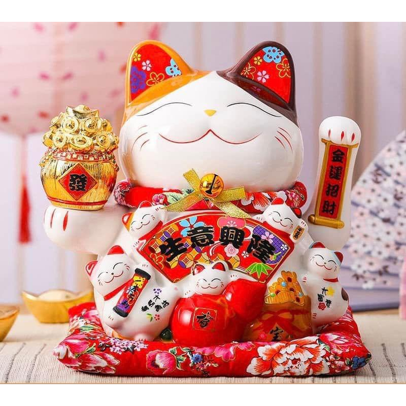 Mèo Thần Tài Vẫy Tay Chiêu Tài Chiêu Lộc Vẫy Khách (Đủ Size)