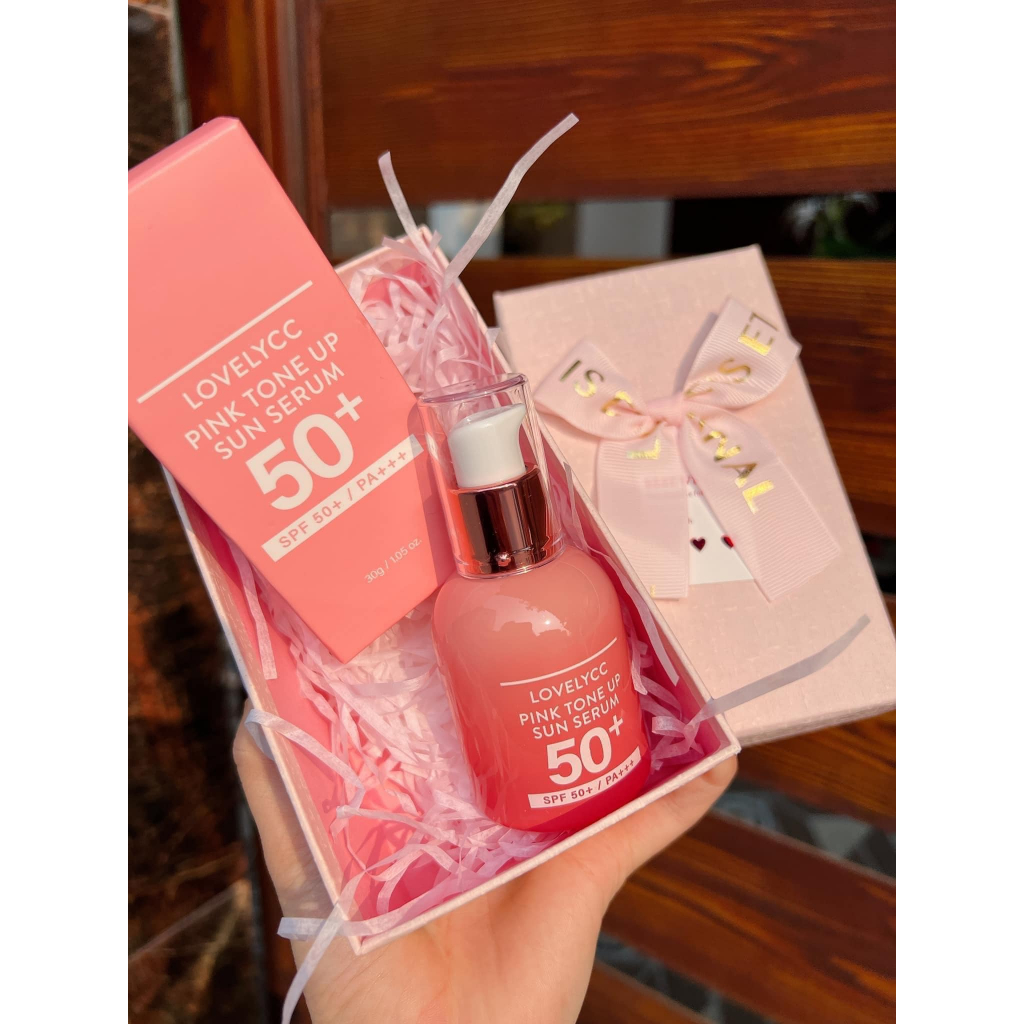 Serum Chống Nắng Nâng Tone Lovelycc Pink Tone Up Sun Serum SPF 50+ PA++++