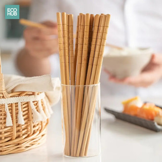[Siêu Rẻ] Bộ 10 đôi đũa tre tự nhiên Ecohub an toàn vệ sinh dành cho gia đình, nhà hàng, khách sạn