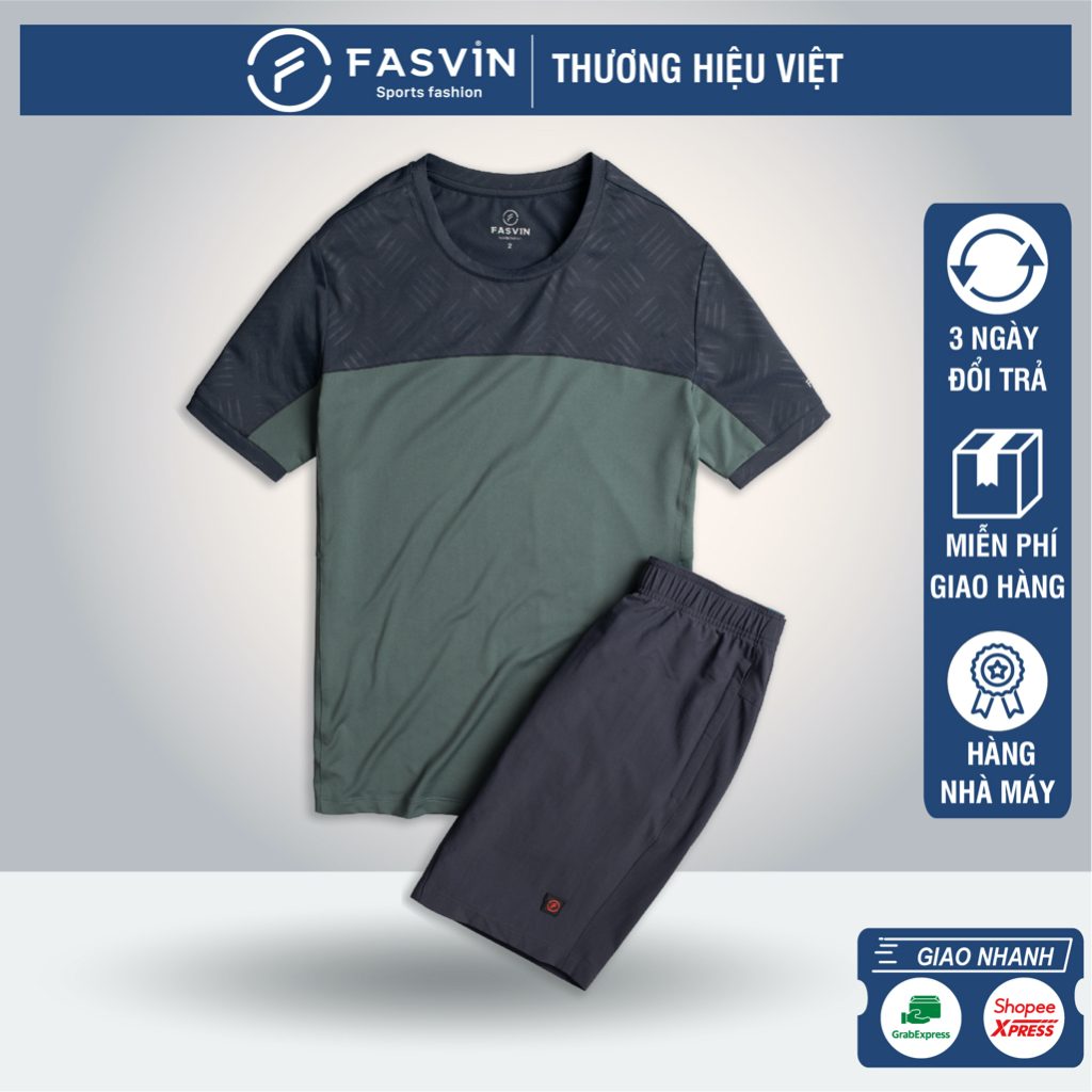 Bộ quần áo thể thao nam FASVIN AT21455.SG chất vải mềm nhẹ co giãn thoải mái