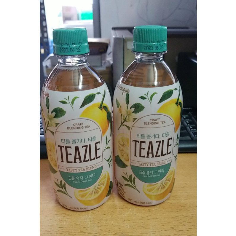Trà xanh Teazle hương chanh + hương đào 500ml Woongjin - Date 14/07/2024