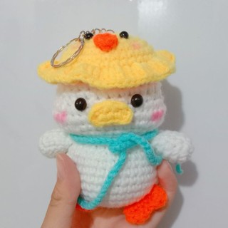 MÓC KHOÁ VỊT ĐỘI MŨ LEN HANDMADE
