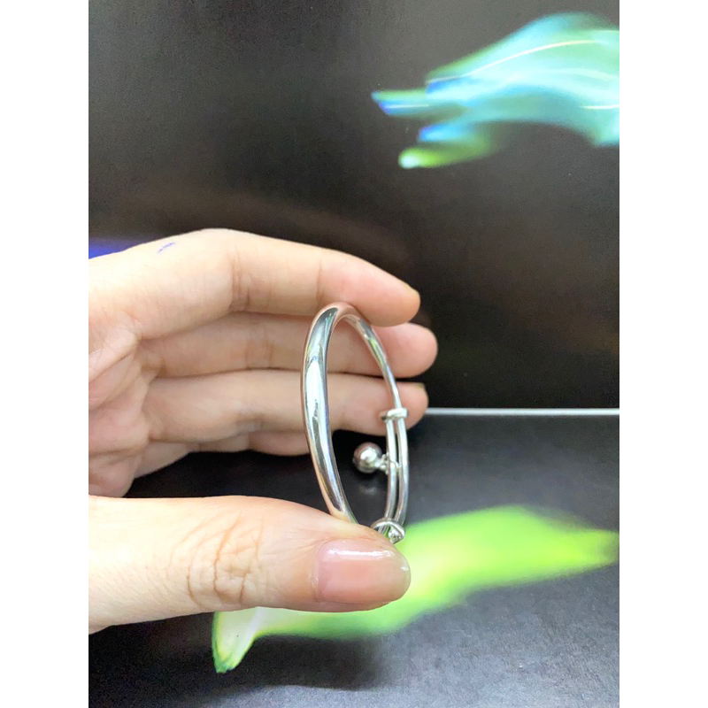 Vòng bạc em bé có tăng đưa khắc tên theo yêu cầu - Bạc ta nguyên chất 990