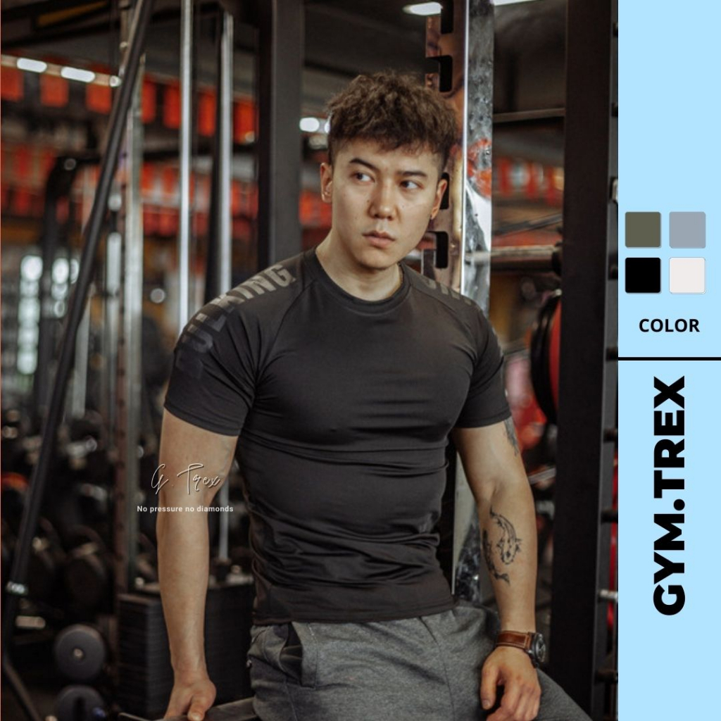 Áo tập gym nam thun co dãn 4 chiều CK SP237, Áo thun thể thao ôm body GYMTREX