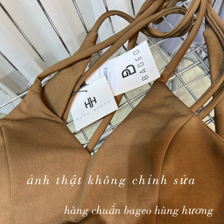 Set Bageo croptop cổ yếm mix chân váy xẻ TKCC