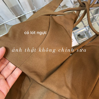 Set Bageo croptop cổ yếm mix chân váy xẻ TKCC